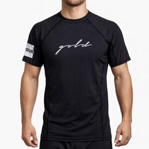 Gold BJJ Foundation Rash Guard - Ranked No-Gi‎ and Gi Jiu Jitsu Size L